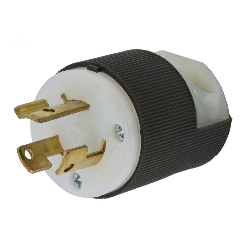 LKG PLUG, 15A 250V, L6-15P, B/W