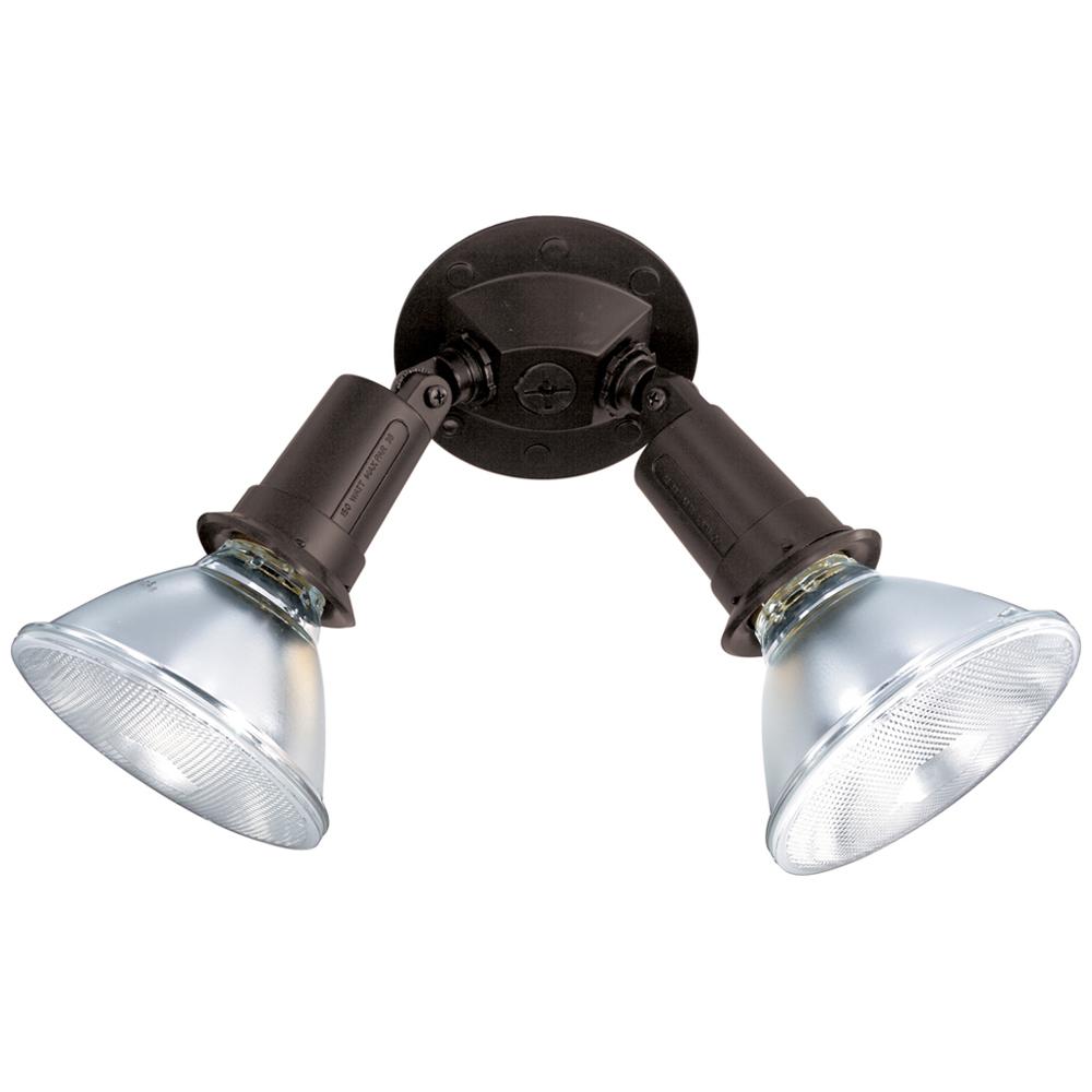 2 LGT PAR38 FLOODLIGHT Black