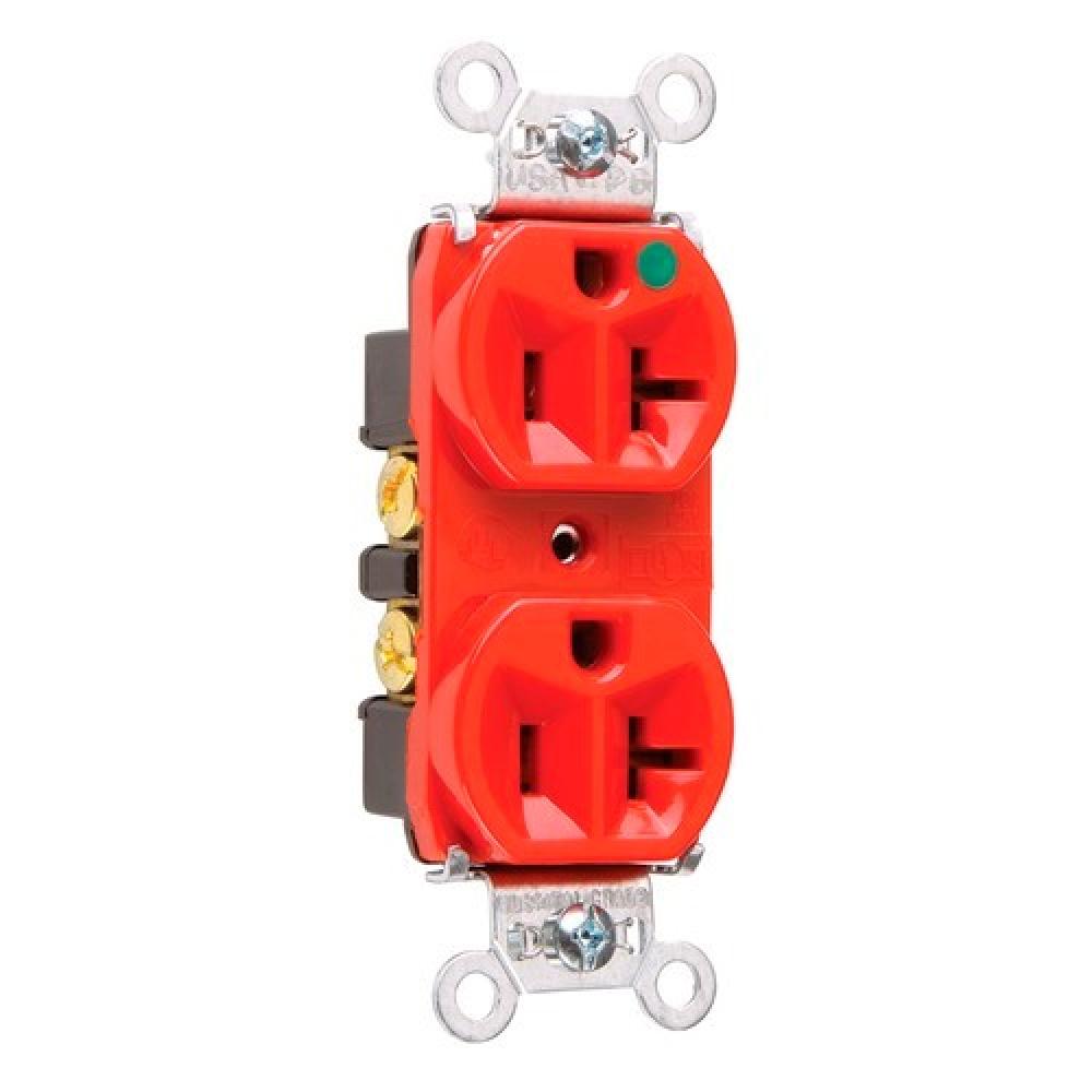 COMPACT HG DUP REC 20A 125V RED